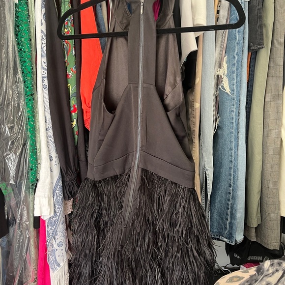 Black fun halter feather dress - so cute - Picture 2 of 3